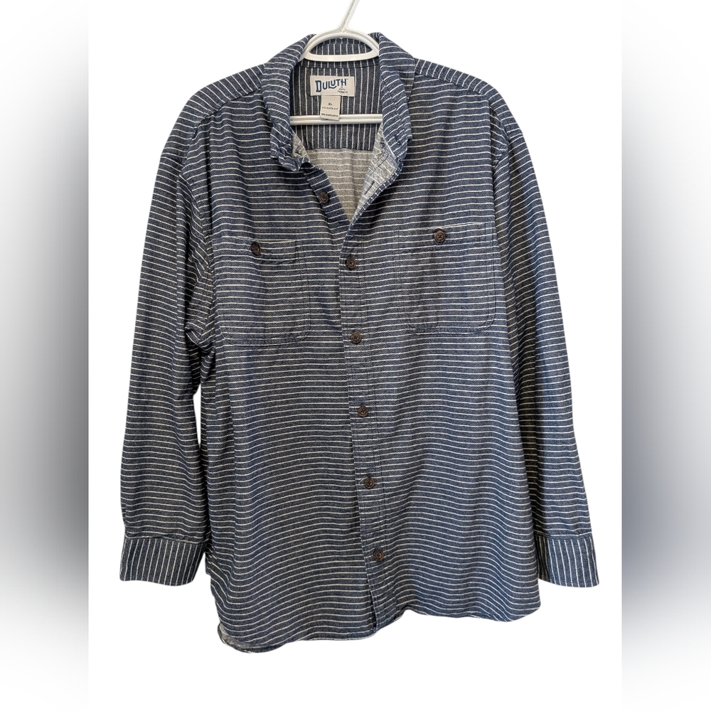 Duluth Trading Company Striped Button Down Shirt XL
